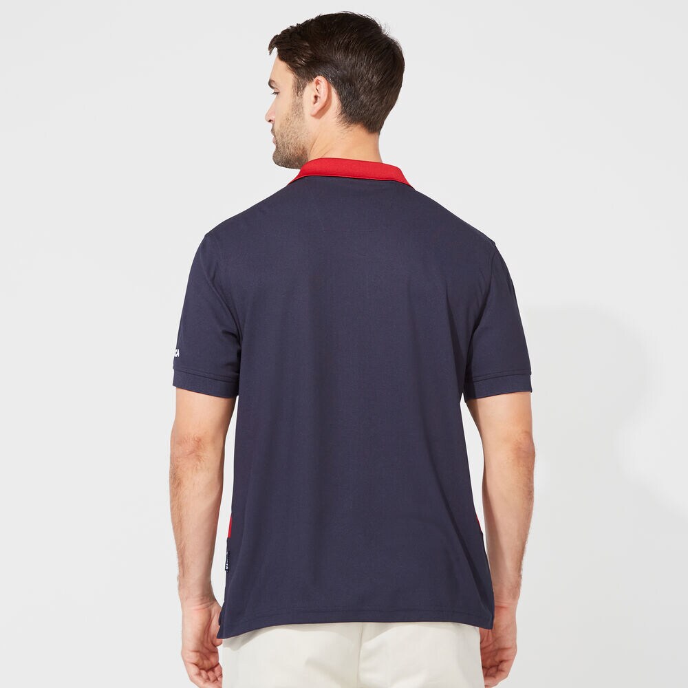 CLASSIC FIT PERFORMANCE NAVTECH STRIPE POLO,Navy,large