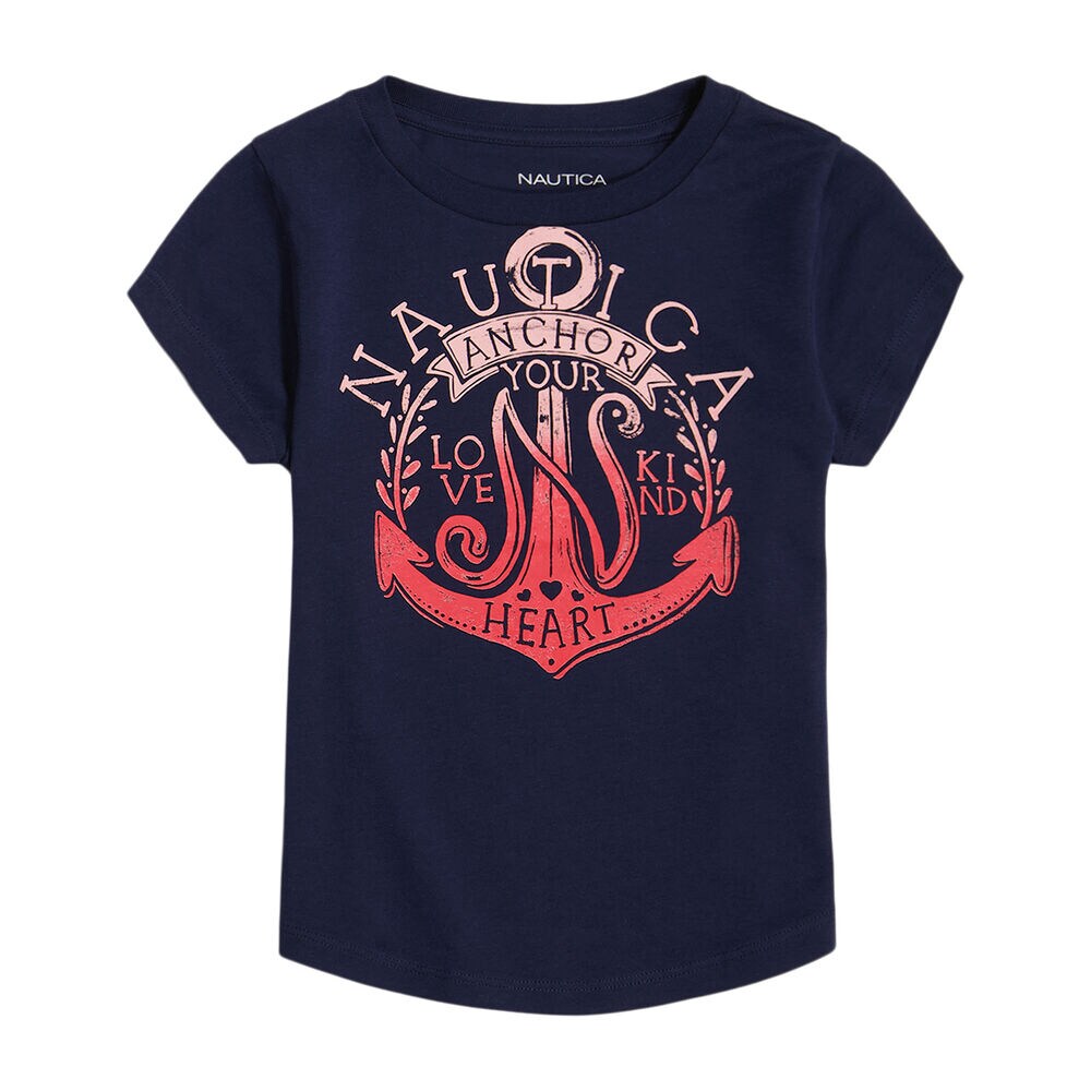 LITTLE GIRLS' YOUR HEART T-SHIRT (4-7),Navy,large