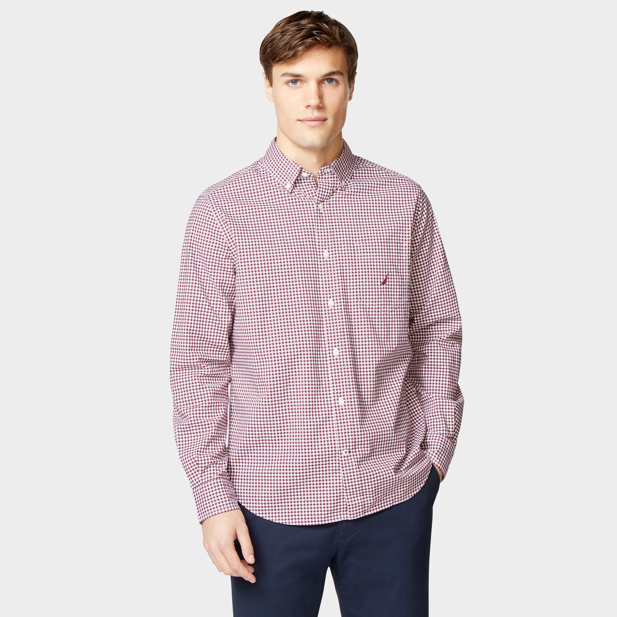 GINGHAM SHIRT,Zinfandel,large