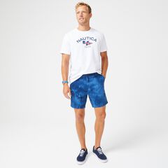 6" DISTRESSED PRINT SHORT,Estate Blue,large
