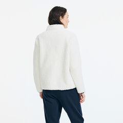 QUARTER-ZIP SHERPA PULLOVER,Marshmallow,large