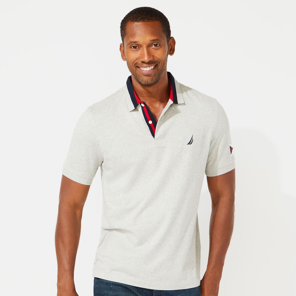 CLASSIC FIT SOLID POLO,Grey Heather,large