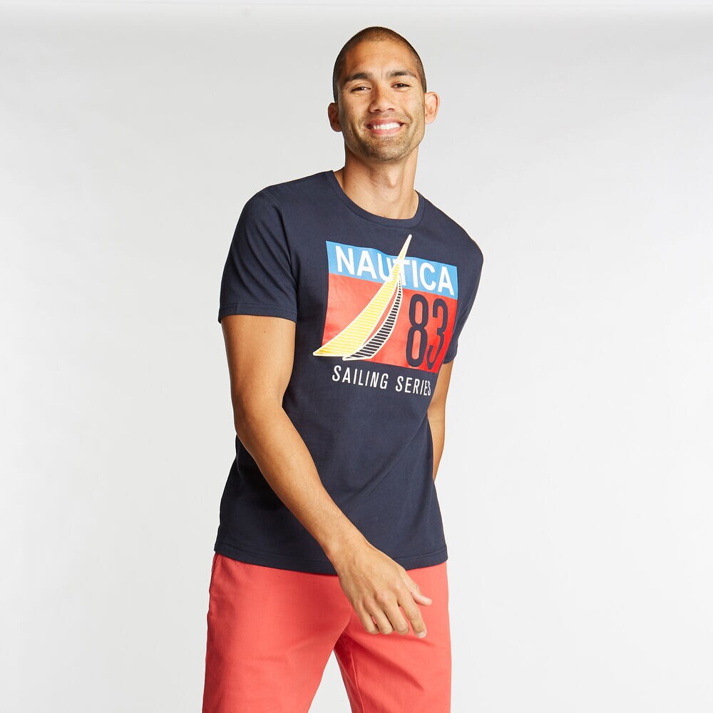 SAILING SERIES GRAPHIC T-SHIRT,Navy,large