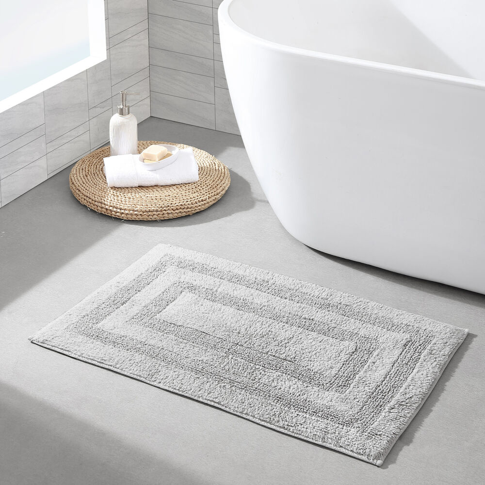 Micellar Solid Grey Reversible Bath Rug Set,Bay Grey,large