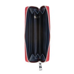 Woven Zip Wallet,Tango Red,large