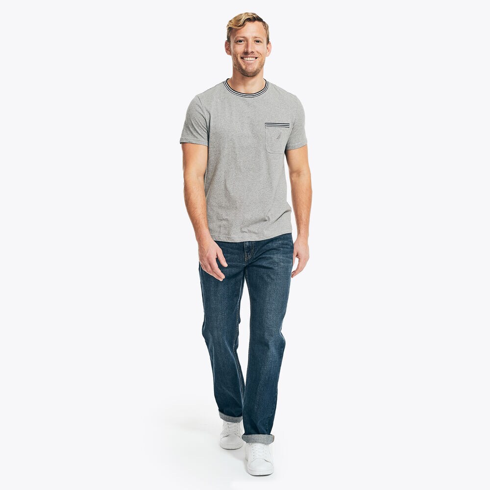 CREWNECK POCKET T-SHIRT,Stone Grey Heather,large