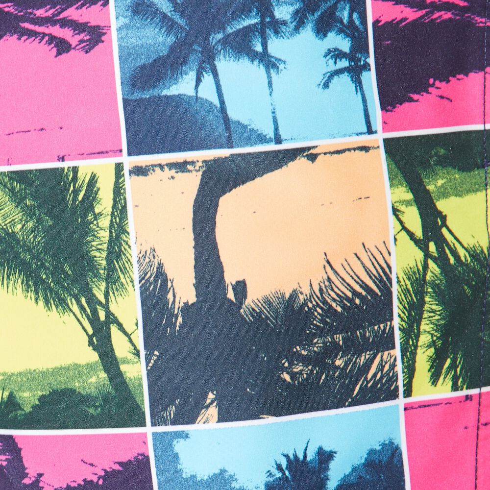 8" PALM TREE PHOTO PRINT SWIM,Rockaway Red,large