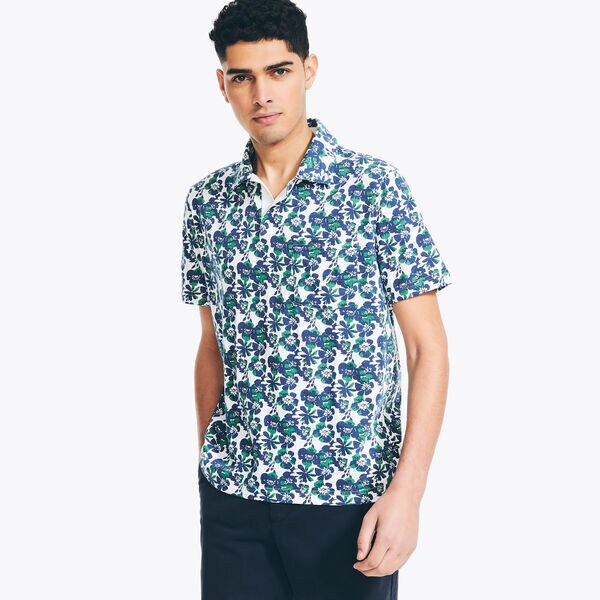 Printed Johnny Collar Polo