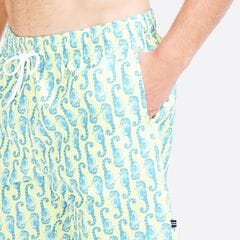 8" SUSTAINABLY CRAFTED SEAHORSE PRINT SWIM,Cabana Yellow,large