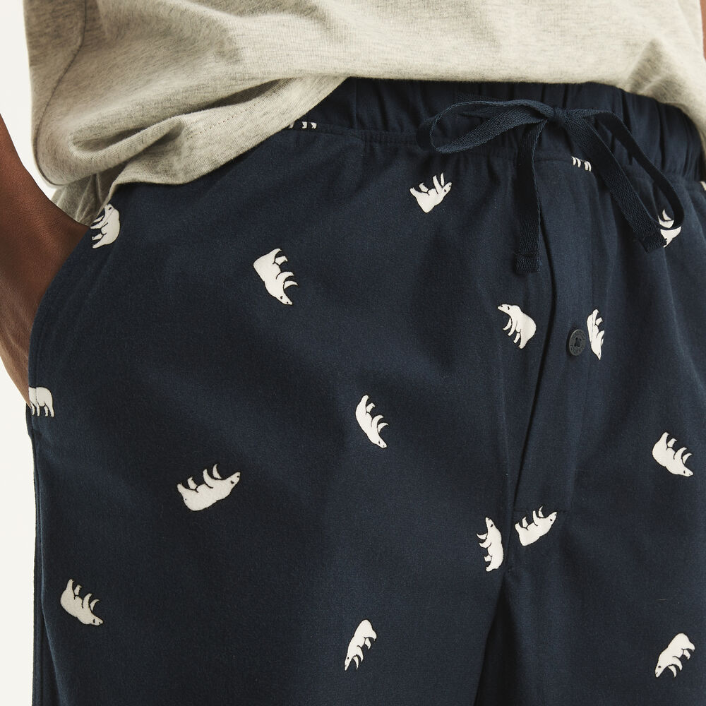 Fleece Polar Bear Print Pajama Pant,Peacoat,large