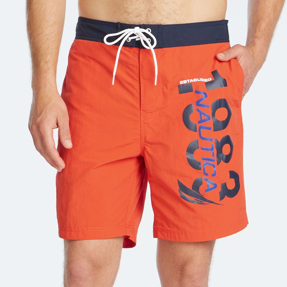 8" 1983 LOGO QUICK-DRY SWIM,Spicy Orange,large