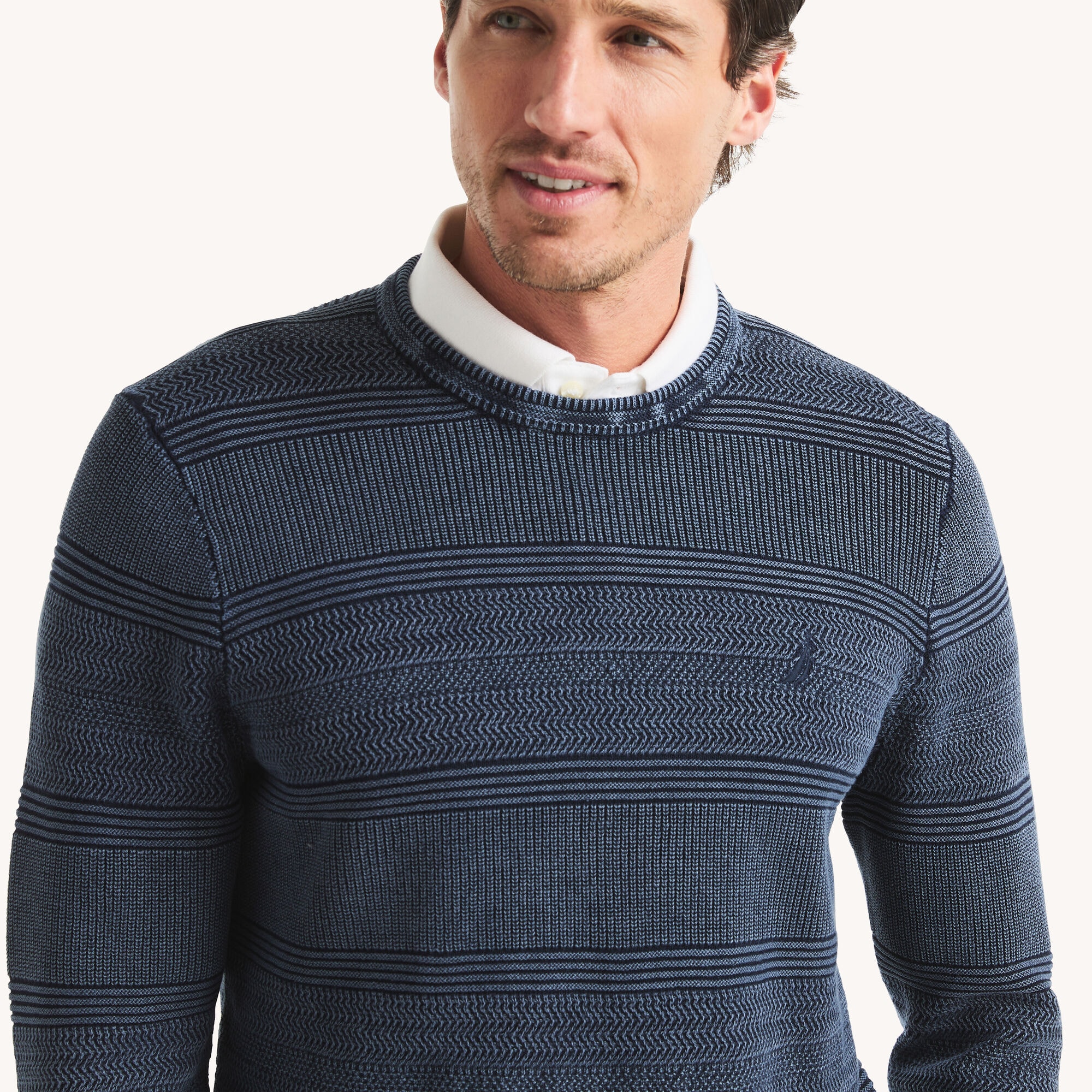 Stonewashed Crewneck Sweater,Stellar Blue Heather,large