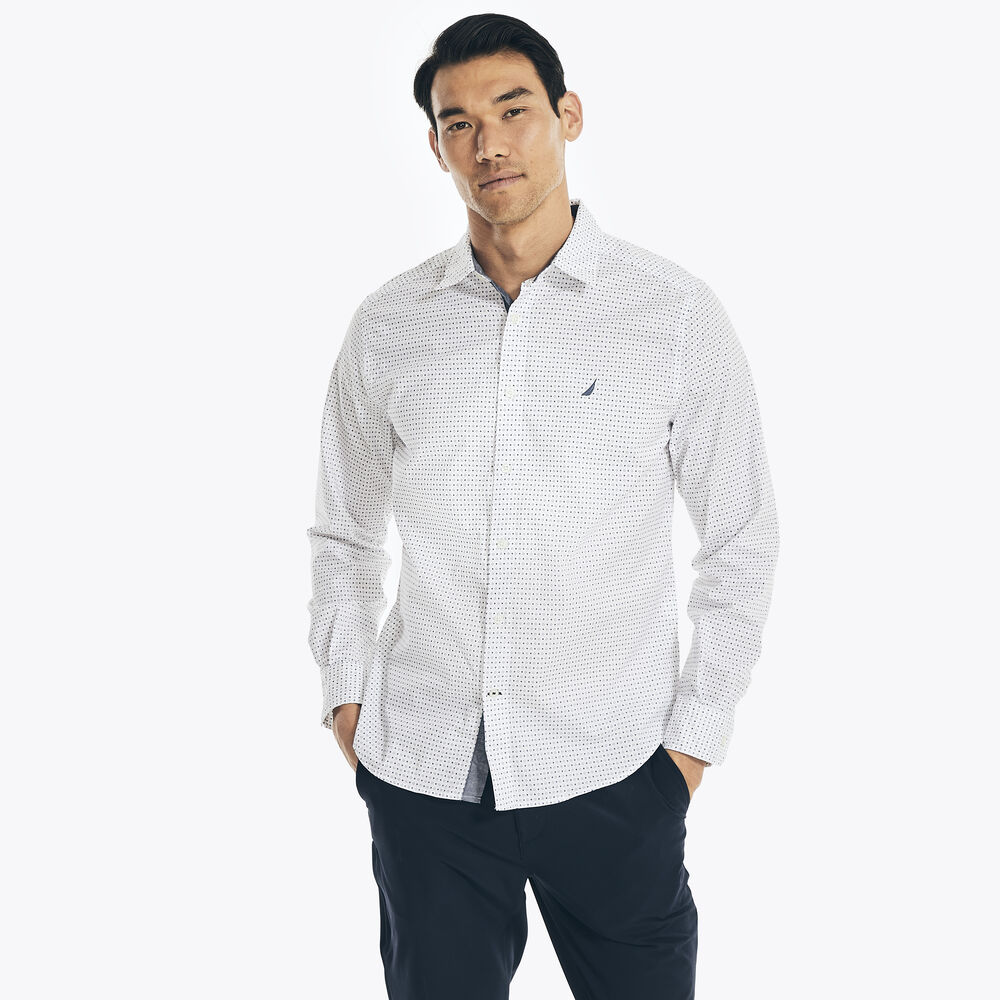 DOT PRINT OXFORD SHIRT,Bright White,large