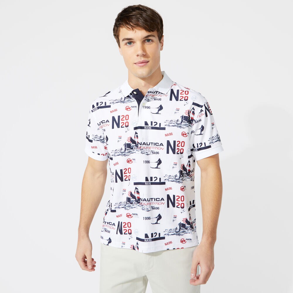 COMPETITION PRINT POLO,Bright White,large