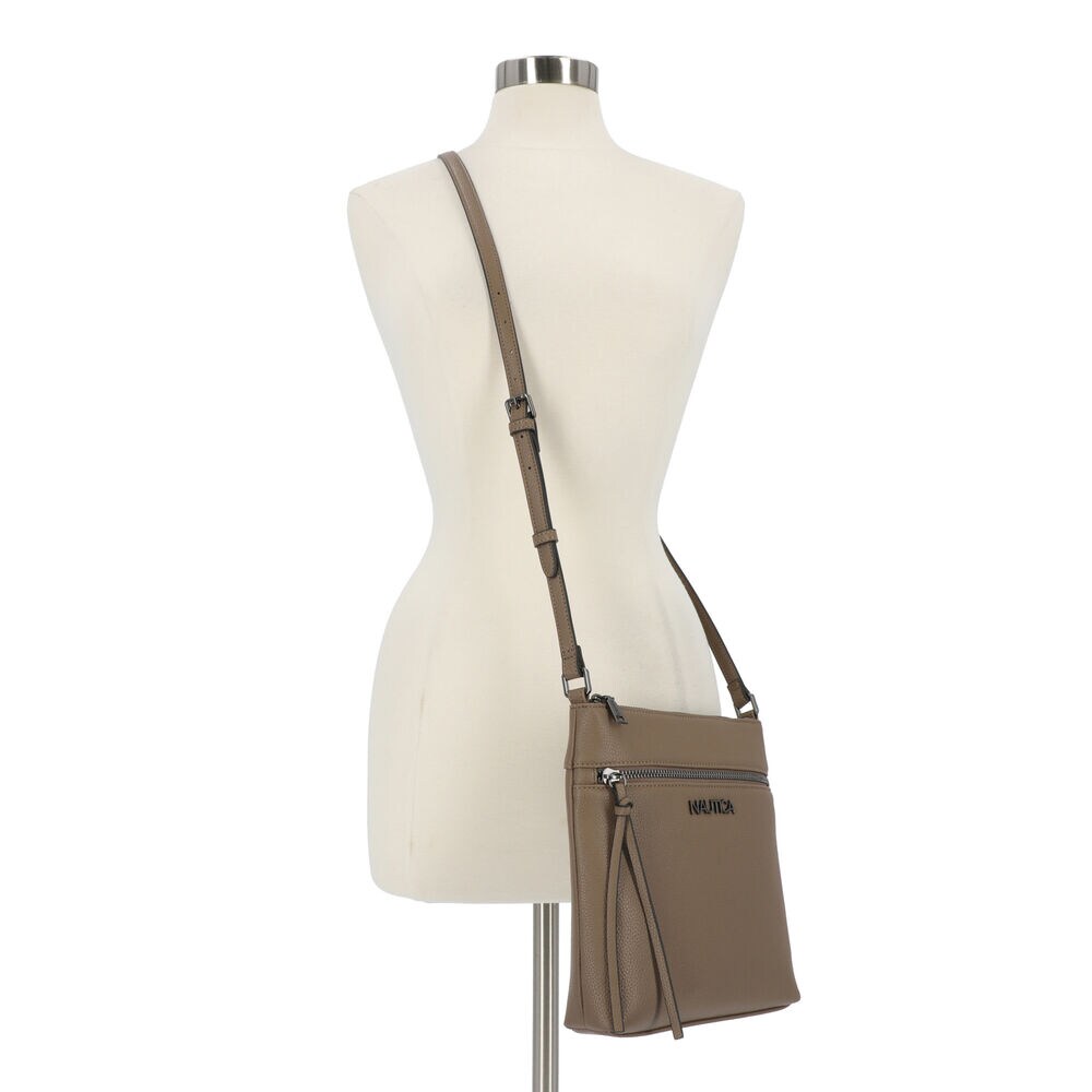 Zip Crossbody Bag,Truffle,large