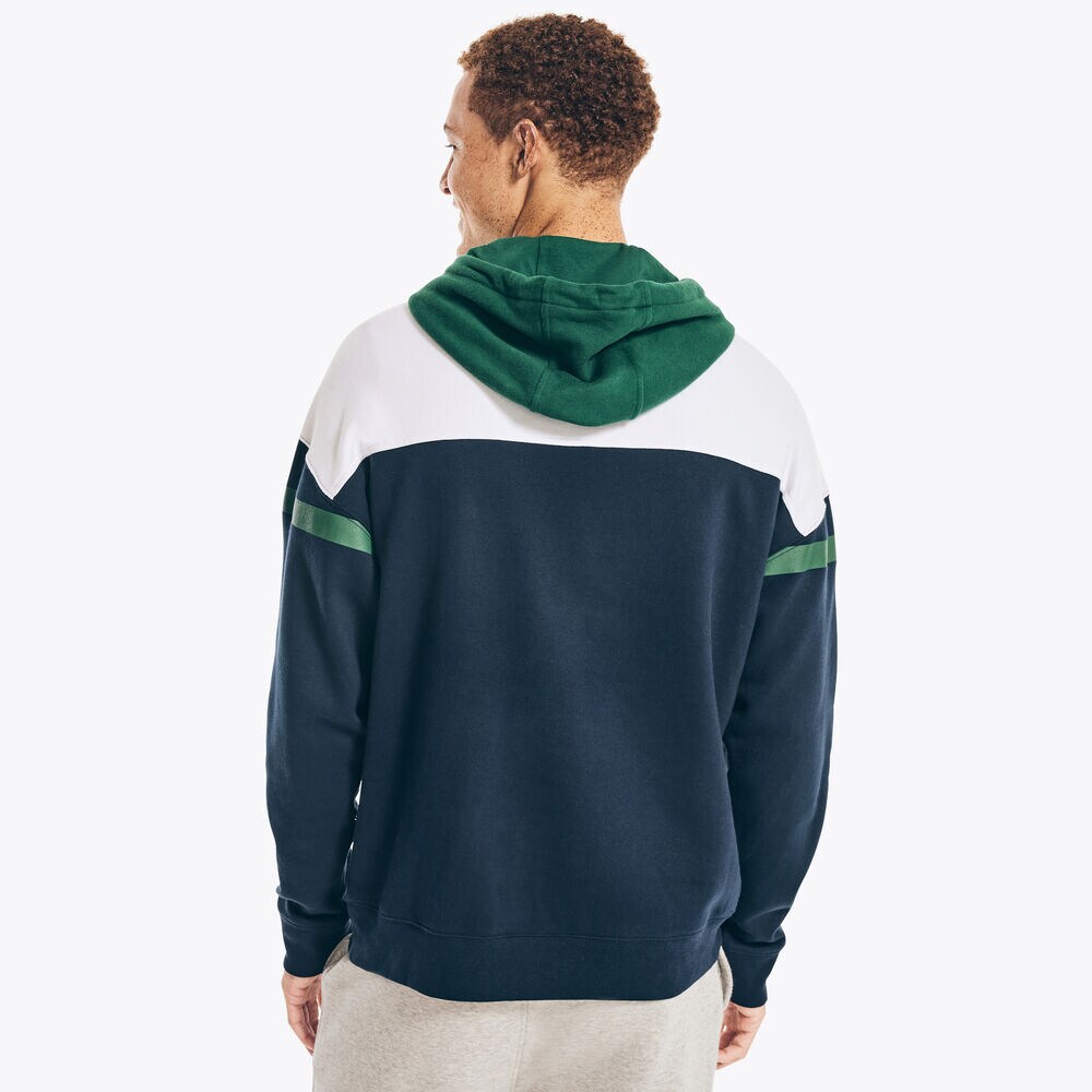 BIG & TALL COLORBLOCK HOODIE,Navy,large