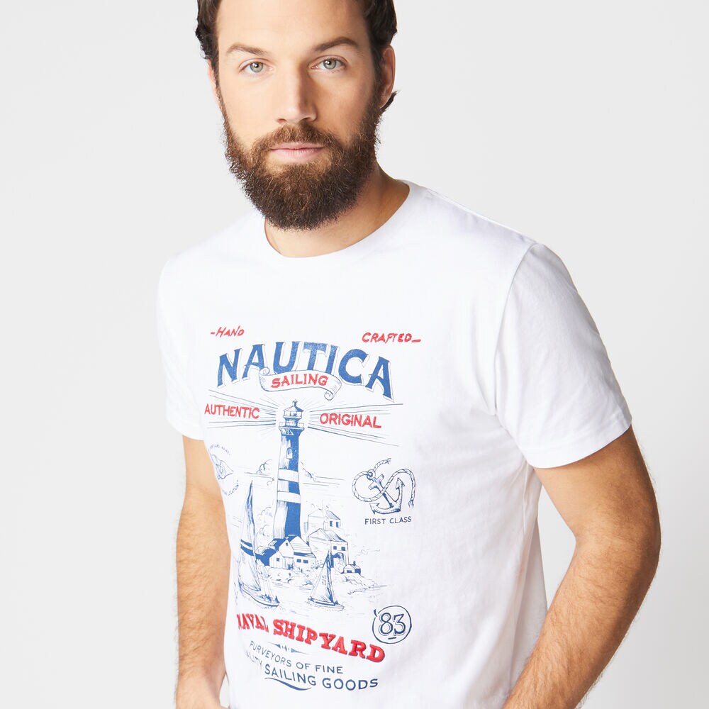 LIGHTHOUSE GRAPHIC TEE,Bright White,large