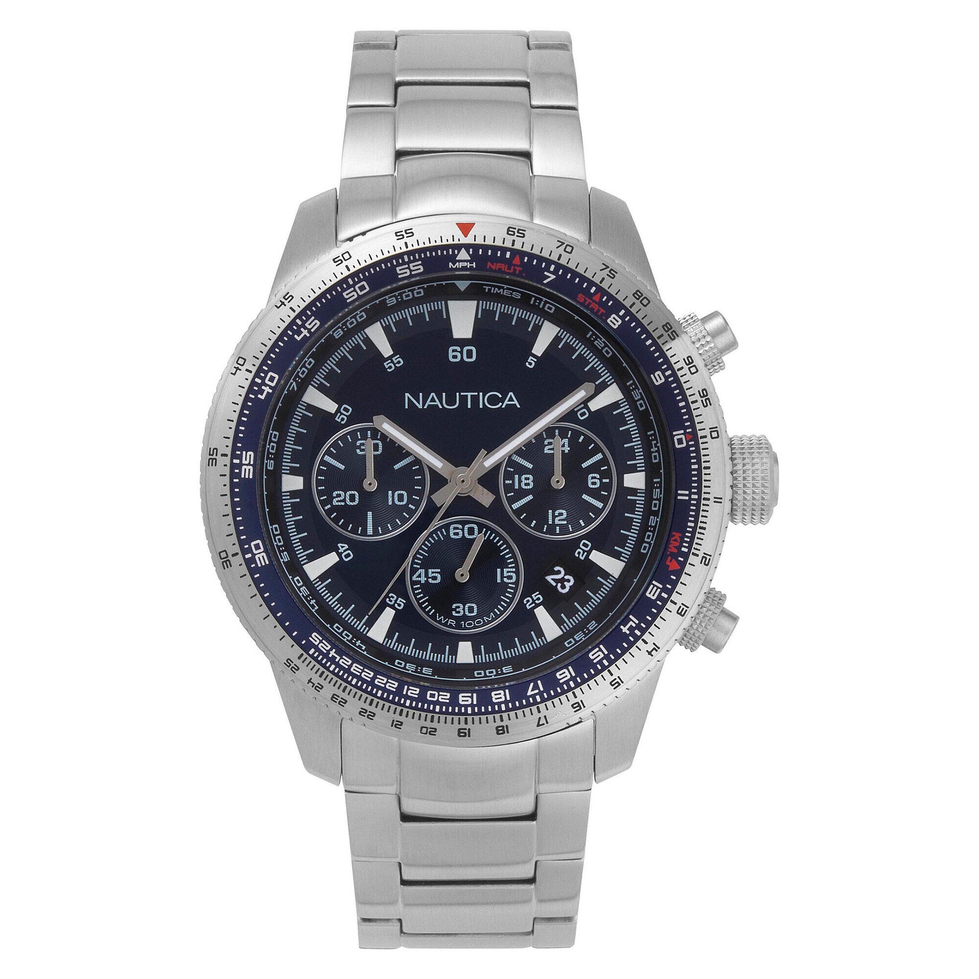Pier 39 Chronograph Watch with Metal Bracelet,Multi,large