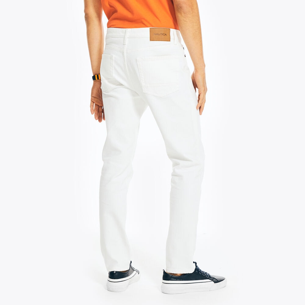 ATHLETIC SLIM STRETCH DENIM,Egret,large