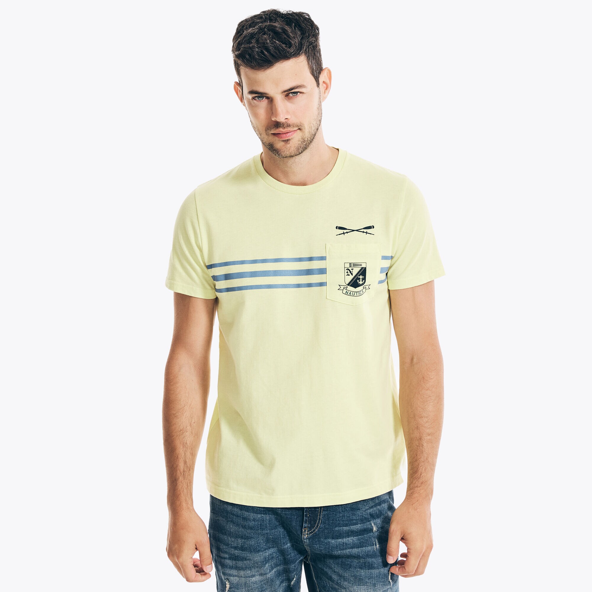 ROWING TEAM GRAPHIC T-SHIRT,Sunshine,large