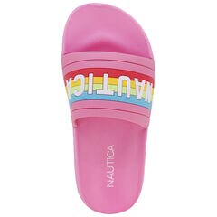 GIRLS' RAINBOW SLIDE SANDAL,Firey Red,large