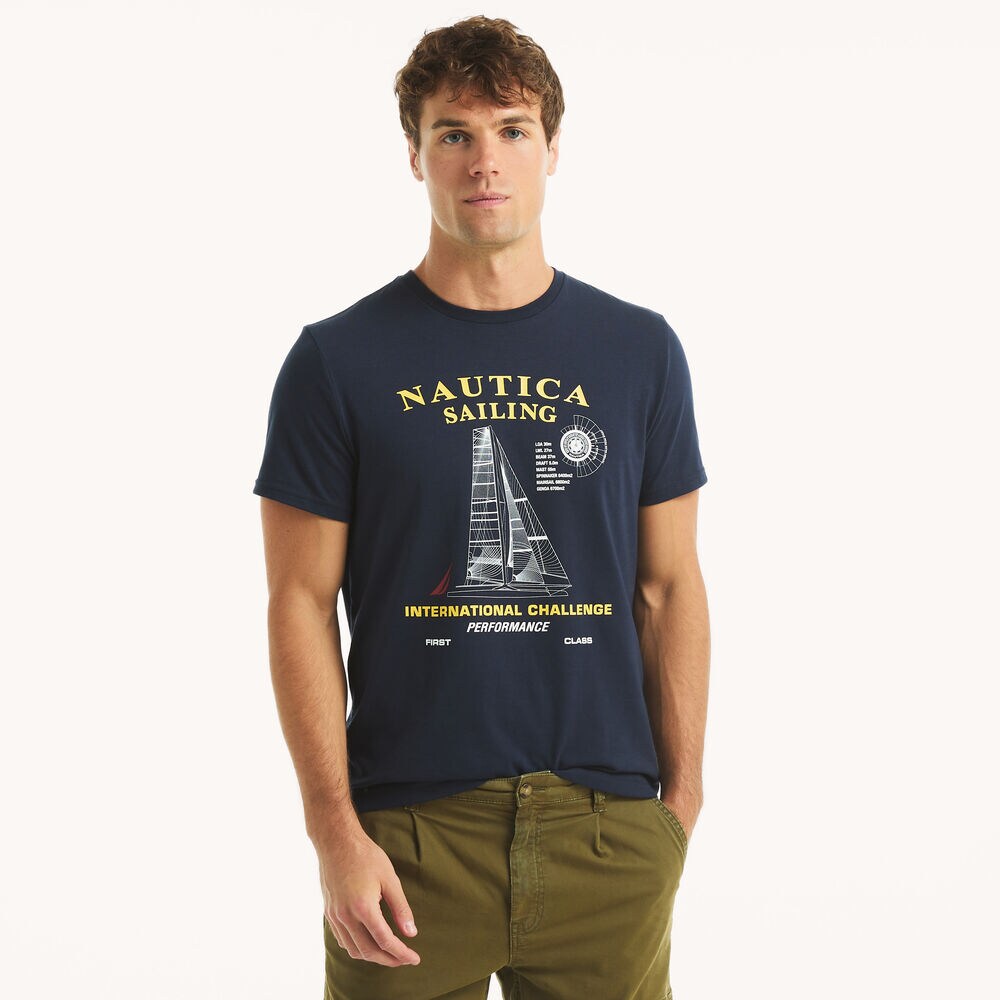 International Challenge Graphic T-Shirt,Stellar Blue Heather,large