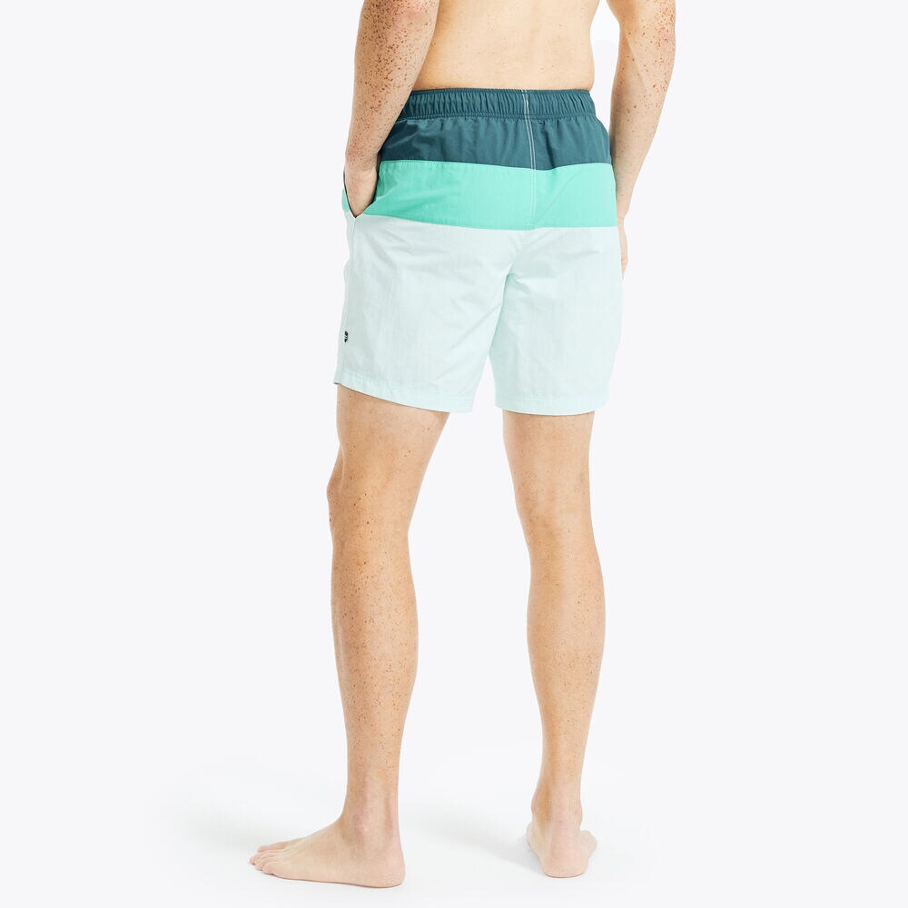 8" TRI-BLOCK QUICK-DRY SWIM,South Beach Aqua,large