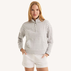 Striped Quarter-Zip,Charcoal Heather,large
