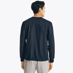 NAVTECH STRIPE-SLEEVE T-SHIRT,Navy,large