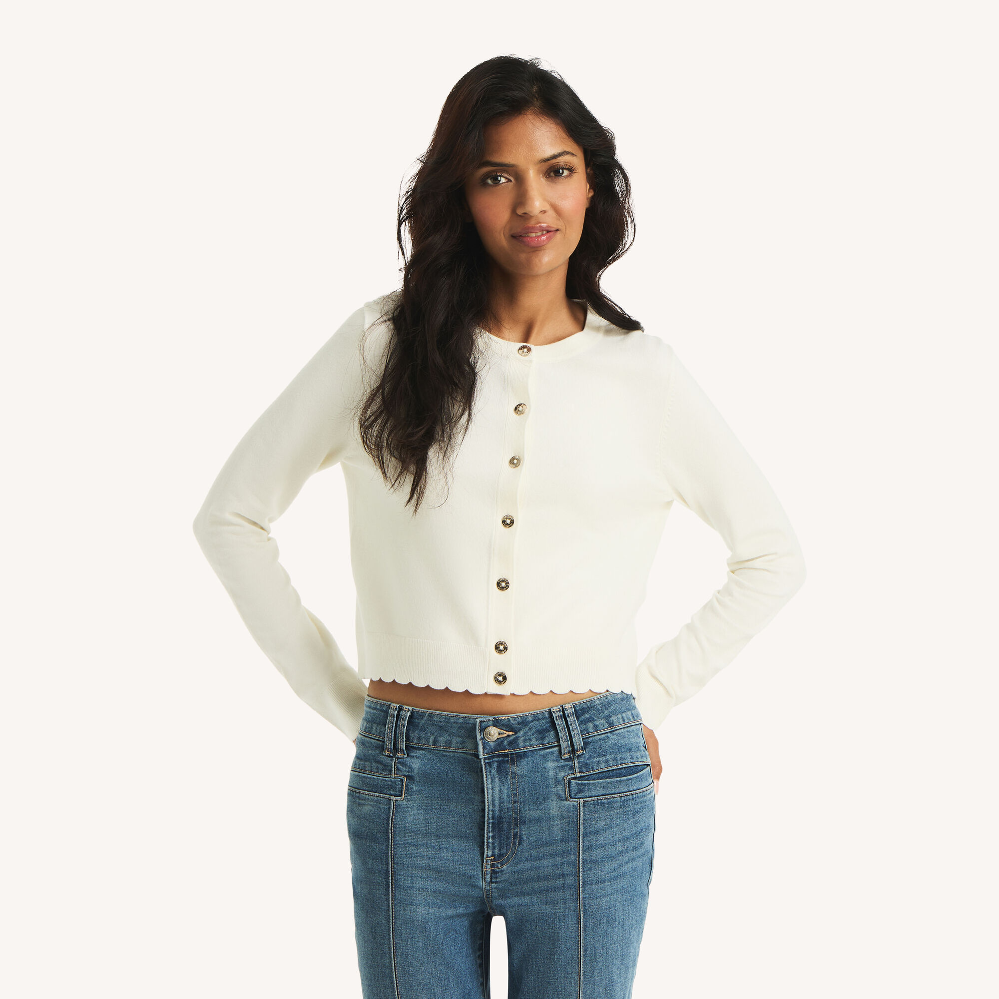 Scallop-Trim Cardigan (00199684993866) photo