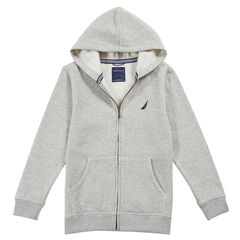 Boys' Full-Zip Hoodie,Grey Heather,large
