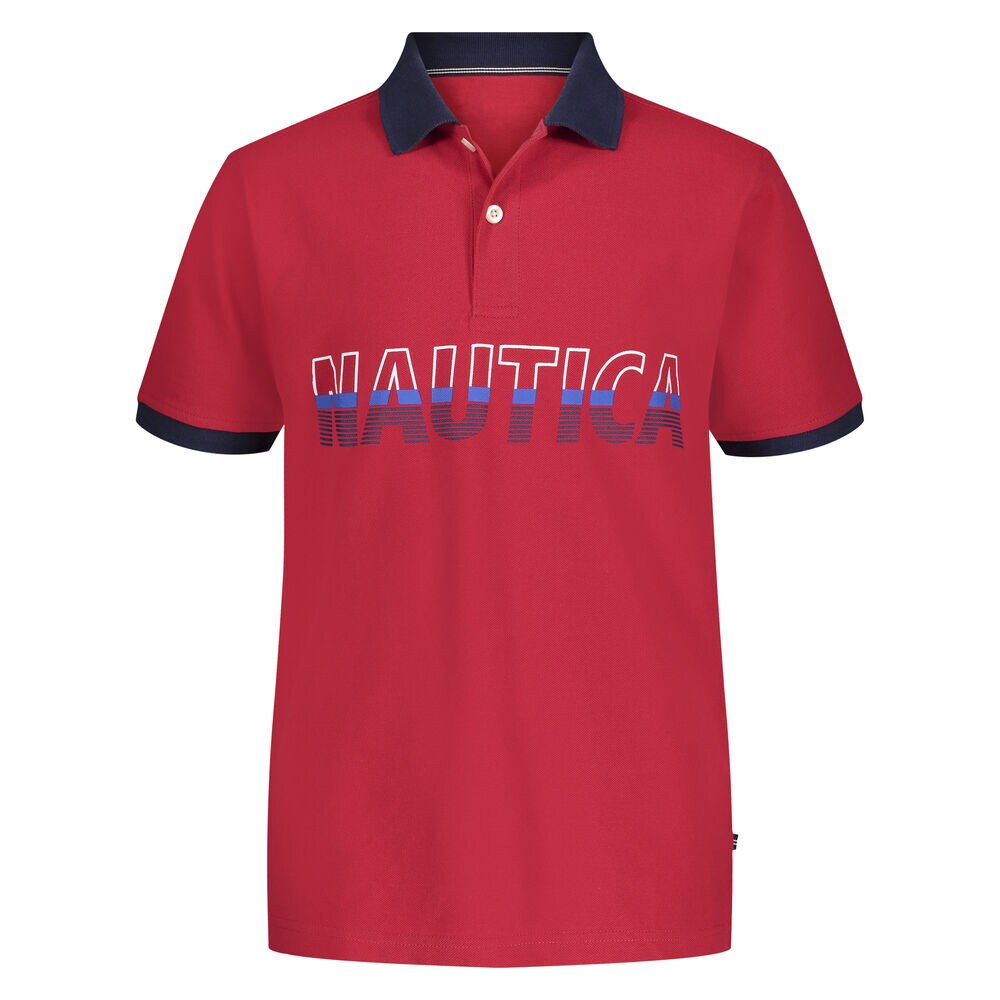 TODDLER BOYS' STRIPED LOGO POLO (2T-4T),Melonberry,large