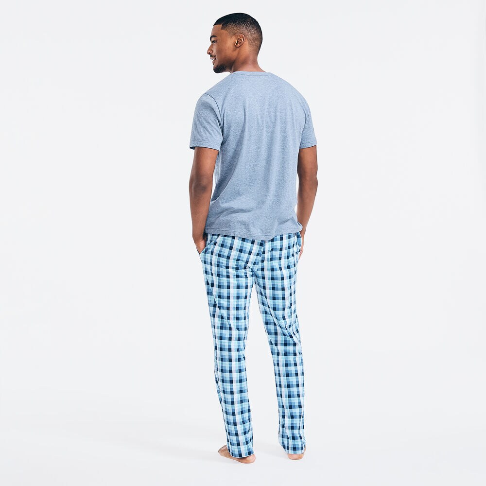 PLAID PAJAMA SET,Anchor Blue Heather,large