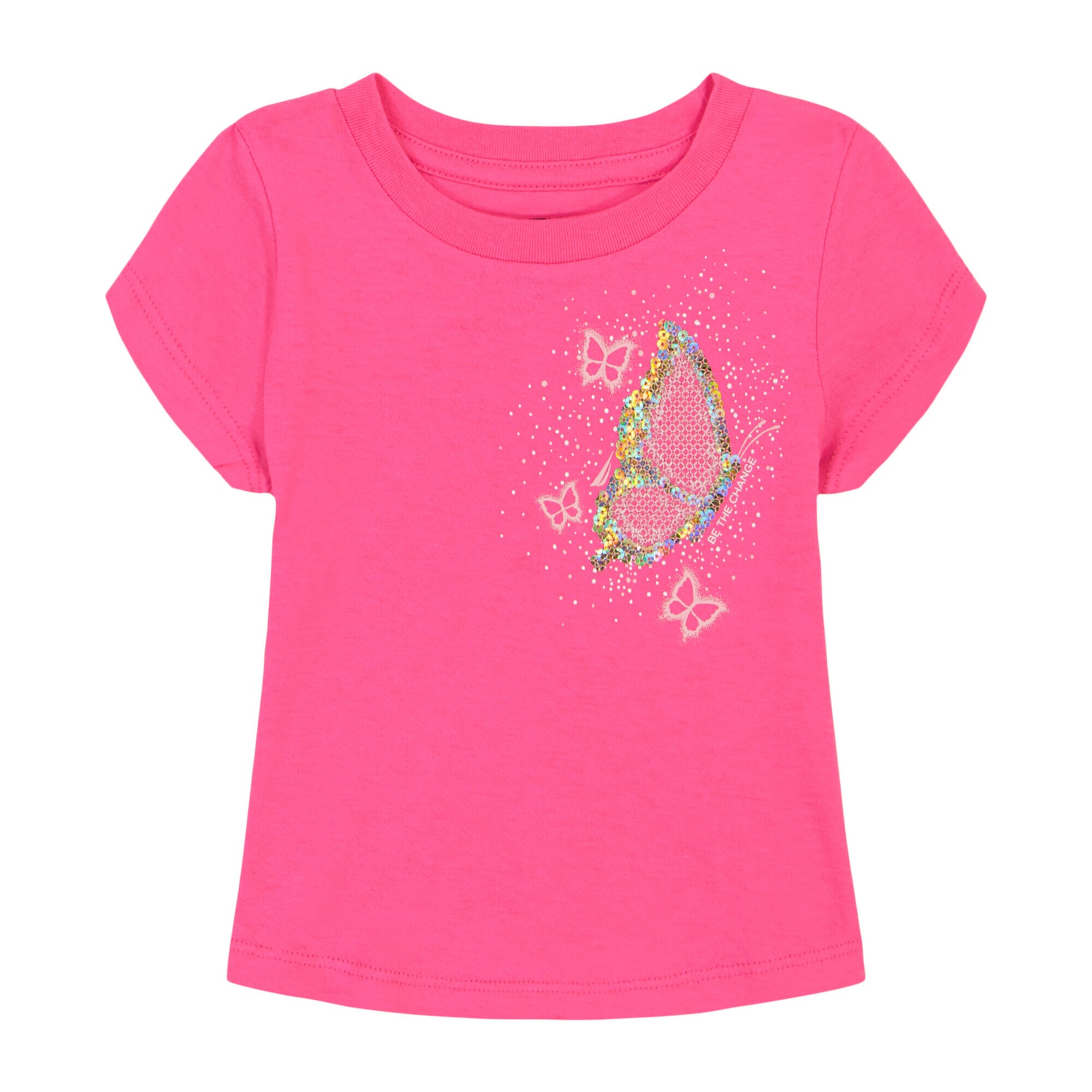GIRLS' BE THE CHANGE T-SHIRT (7-16),Rogue Red,large