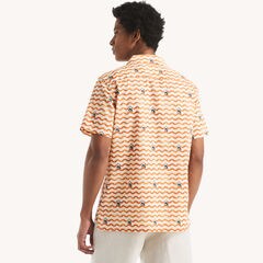 JAWS x Nautica Printed Short-Sleeve Camp Shirt,Nasturtium,large