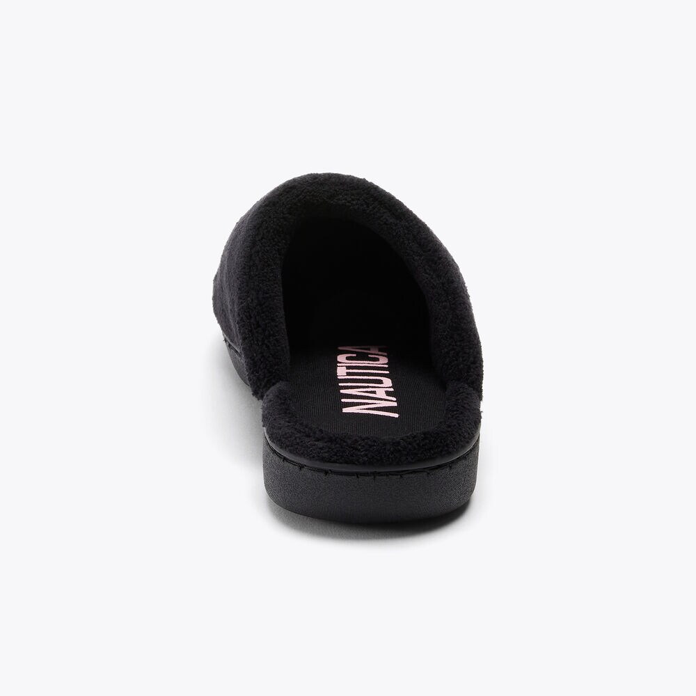 BRAND ICON MICRO TERRY SLIPPER,Black,large