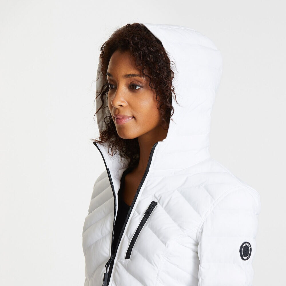 Stretch Jacket with Logo Hood,Bright White,large
