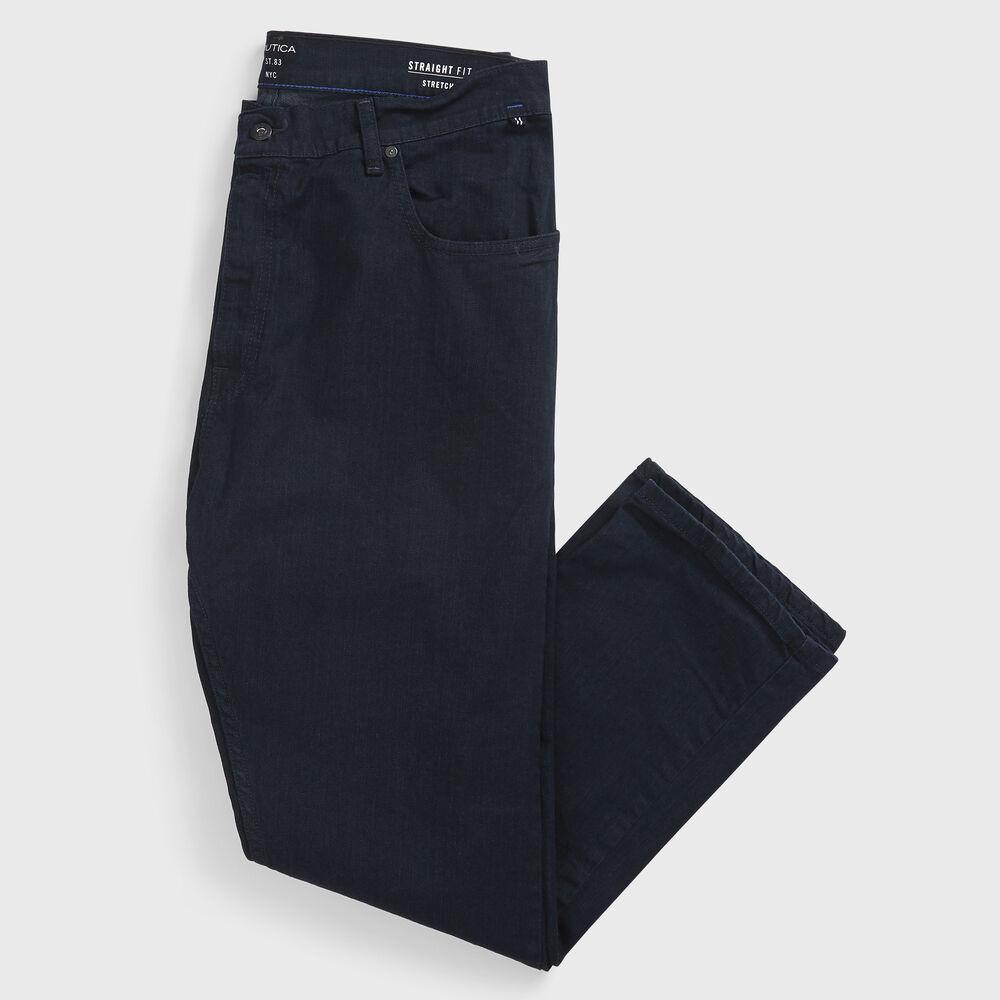 BIG & TALL STRAIGHT FIT STRETCH DENIM,Navy,large