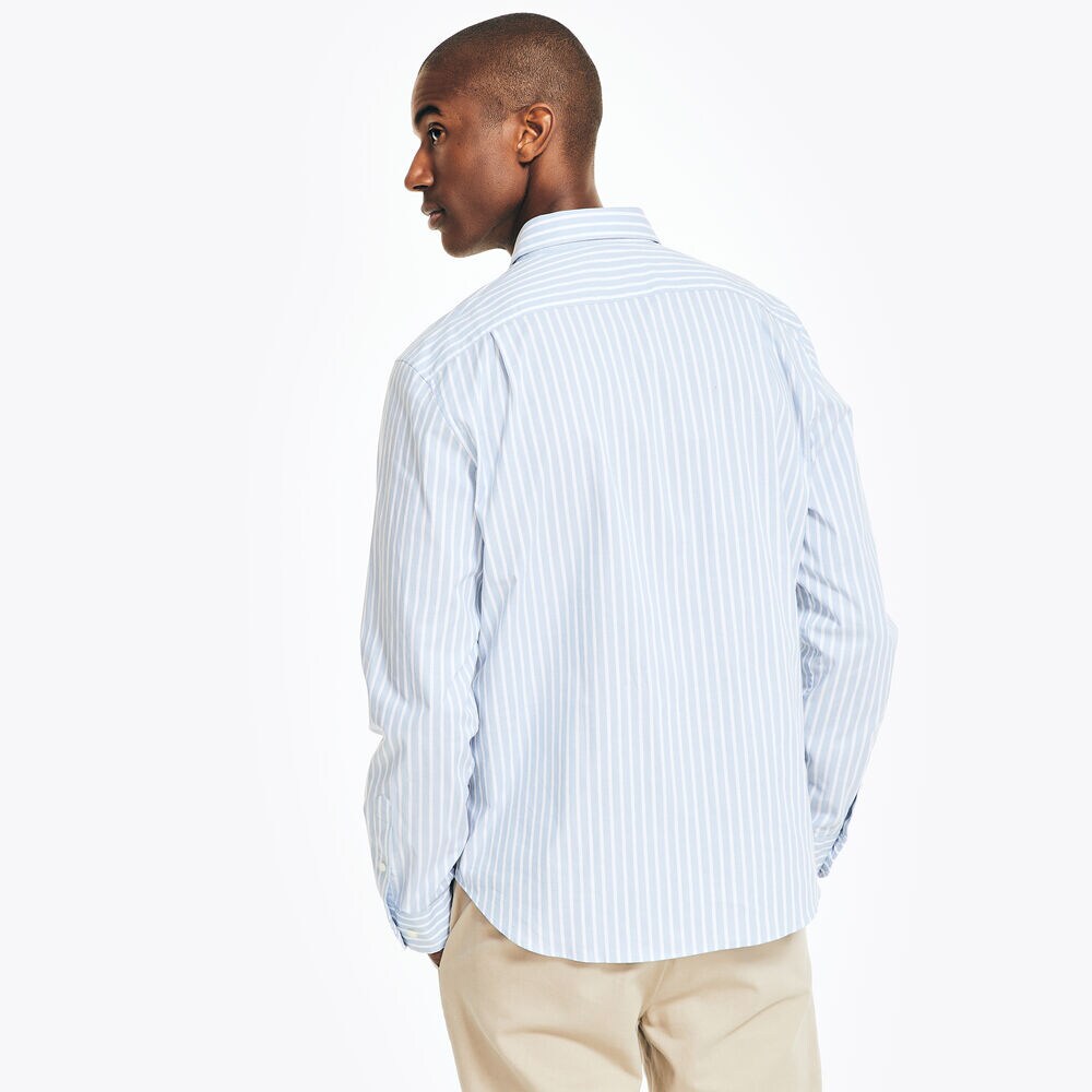 SUSTAINABLY CRAFTED STRIPED SHIRT,Noon Blue,large