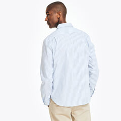 SUSTAINABLY CRAFTED STRIPED SHIRT,Noon Blue,large