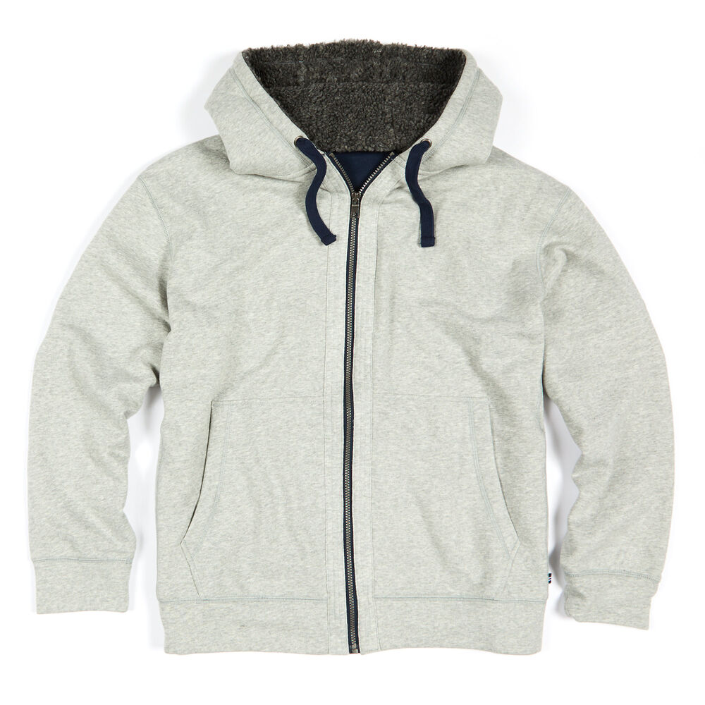 Big & Tall Sherpa Lined Hooded Fleece,Grey Heather,large