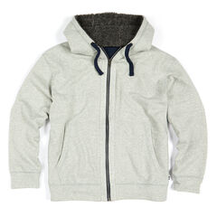 Big & Tall Sherpa Lined Hooded Fleece,Grey Heather,large