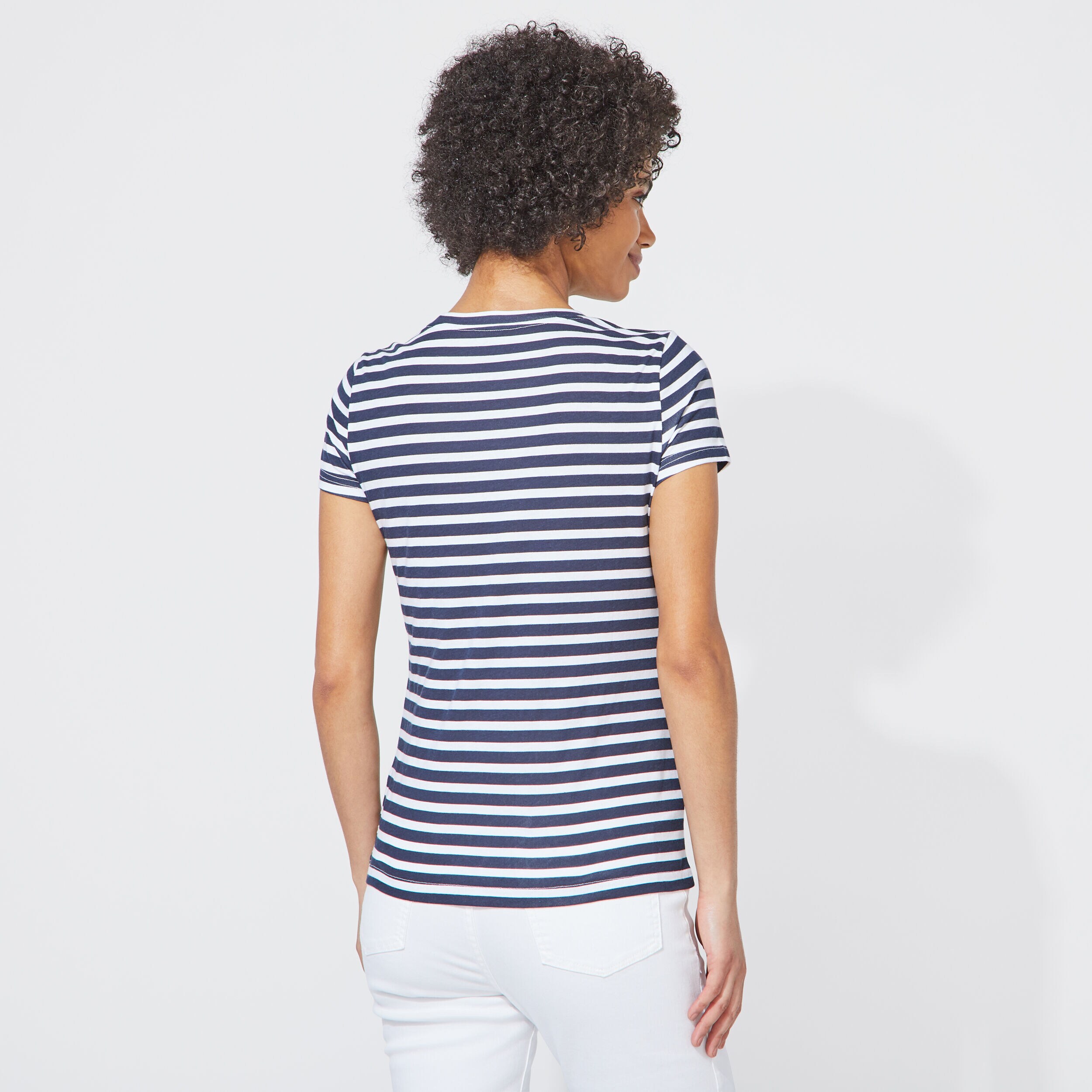nautica トップス STRIPED NAUTICA EMBROIDERED TEE | Nautica