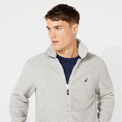 SHERPA MIXED MEDIA FULL ZIP HOODIE,Grey Heather,large