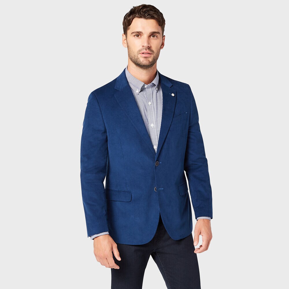 DOBBY WEAVE CORDUROY BLAZER,Tugboat Blue,large