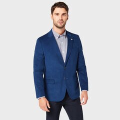 DOBBY WEAVE CORDUROY BLAZER,Tugboat Blue,large