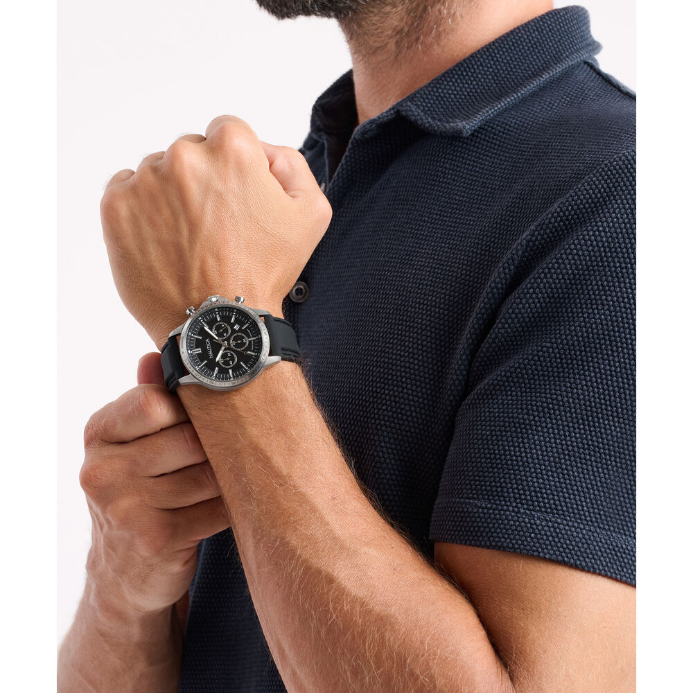 NCT Blue Ocean Chronograph Silicone Watch,Black,large