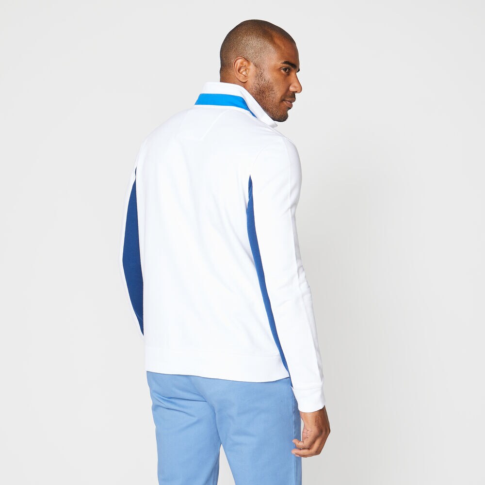 COLORBLOCK FULL-ZIP SWEATSHIRT,Bright White,large