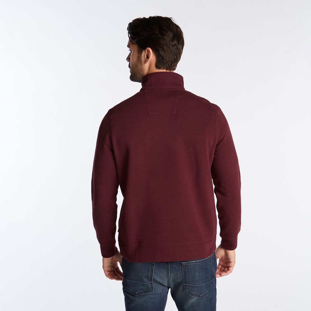 QUARTER-ZIP COLORBLOCK FLEECE PULLOVER,Royal Burgundy,large