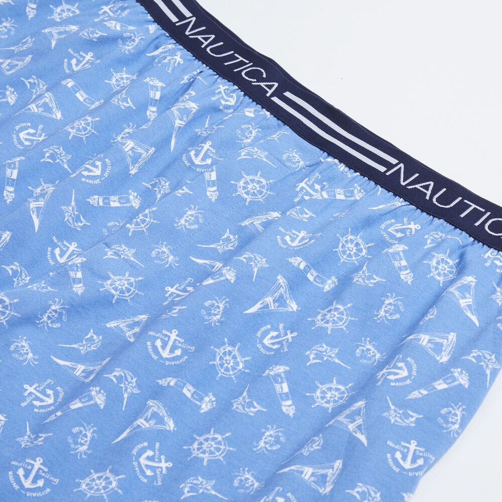 NAUTICAL PRINT KNIT BOXER,Navy,large